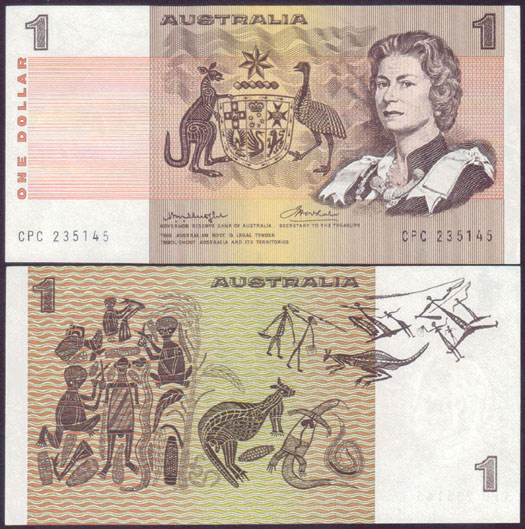 1976 Australia $1 Knight/Wheeler (side thread) L001700